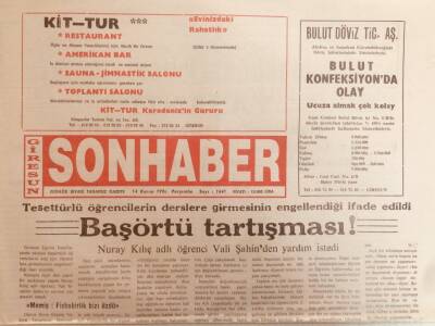 Giresun Son Haber Gazetesi 14 Kasım 1996 - Başörtü Tartışması! GZ38721 - 1