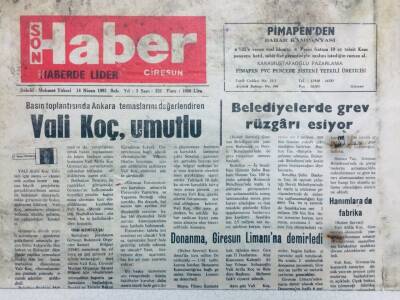Giresun Son Haber Gazetesi 14 Nisan 1992 - Donanma Giresun Limanına Demirledi GZ41048 - 1