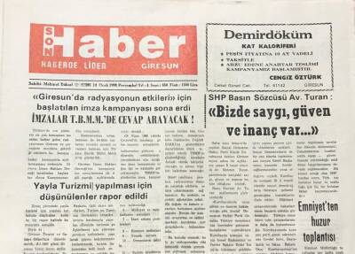 Giresun Son Haber Gazetesi 14 Ocak 1993- Giresunda Radyasyonun Etkileri İçin Başlatılan İmza Kampanyası Sona Erdi GZ36000 - 1