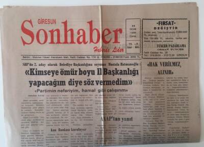 Giresun Son Haber Gazetesi 14 Ocak 1994 - Hem Moral Hem Güç Giresunspor Side Yolunda GZ18212 - 1