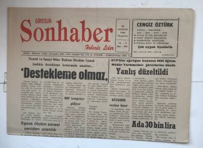 Giresun Son Haber Gazetesi 16 Haziran 1994 - Sağlık Ordusuna 63 Hemşire... GZ7381 - 1
