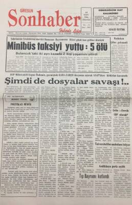 Giresun Son Haber Gazetesi 16 Mart 1994 Başbakan Çiller Gelemedi GZ14158 - 1