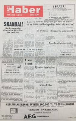 Giresun Son Haber Gazetesi 17 Aralık 1992Banka Veznedarı Zimmetine 411 Milyon Lira Geçirmiş GZ14187 - 1