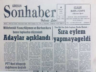 Giresun Son Haber Gazetesi 17 Aralık 1993 - Sıra Eylem Yapmaya Geldi GZ41345 - 1