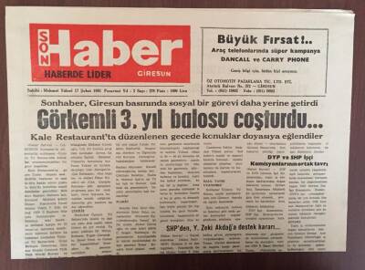 Giresun Son Haber Gazetesi 17 Şubat 1992 - Fiskobirlikte Toplu İş Sözleşme Hazırlığı GZ10206 - 1