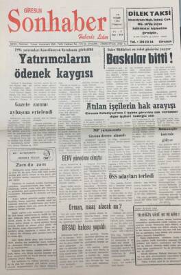 Giresun Son Haber Gazetesi 18 Nisan 1994 Belediyeden Atılan İşçilerin Hak Arayışı GZ14137 - 1