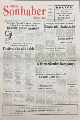 Giresun Son Haber Gazetesi 19 Mayıs 1994 Belediye Plajı Kim Vurduya Mı Gidecek? GZ14130 - 1