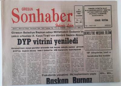 Giresun Son Haber Gazetesi 2 Şubat 1994 - Başkan Burnaz Fiskobirlik 1992 Ürünü Fındığı Tüccara Satmaya Başladı GZ18197 - 1