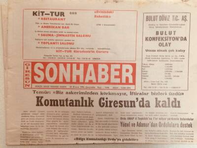 Giresun Son Haber Gazetesi 20 Kasım 1996 - Fuat CeylanBiz O Sorunu Çözdük GZ38738 - 1