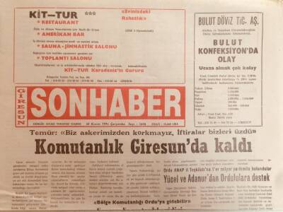 Giresun Son Haber Gazetesi 20 Kasım 1996 - Komutanlık Giresunda Kaldı GZ38709 - 1