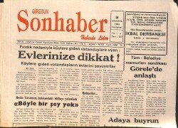 Giresun Son Haber Gazetesi 21 Ağustos 1993 - Giresunspor, Trabzonspor Önünde - Belediye Memurları Sendikası Görele'de Anlaştı GZ3374 - Gökçekoleksiyon