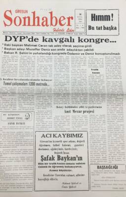 Giresun Son Haber Gazetesi 21 Eylül 1993 Şebinkarahisar Havaalanında Çalışmalar Hızlanıyor GZ14191 - 1