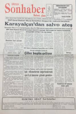 Giresun Son Haber Gazetesi 21 Mart 1994 Karayalçının Giresundaki Mitingini 7 Bin Kişi Dinledi GZ14161 - 1