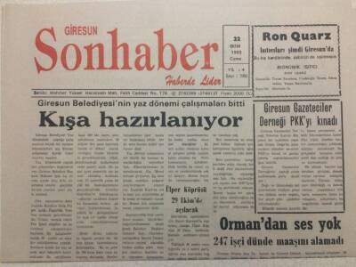 Giresun Son Haber Gazetesi 22 Ekim 1993 - Giresun Belediyesi Kışa Hazırlanıyor GZ38410 - 1