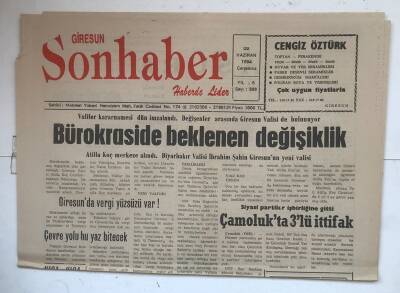 Giresun Son Haber Gazetesi 22 Haziran 1994 - Çevre Yolu Bu Yaz Bitecek GZ7377 - 1