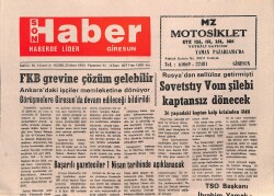 Giresun Son Haber Gazetesi 22 Mart 1993 - FKB Grevine Çözüm Gelebilir - GİFSAD'da Kongre GZ160832 - Gökçekoleksiyon