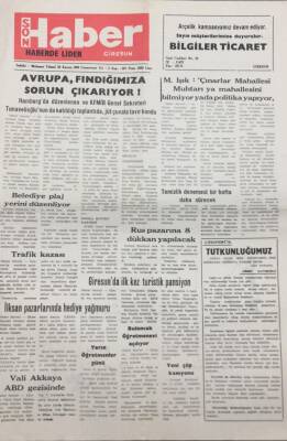 Giresun Son Haber Gazetesi 23 Kasım 1991 Giresunda İlk Kez Turistik Pansiyon GZ14147 - 1