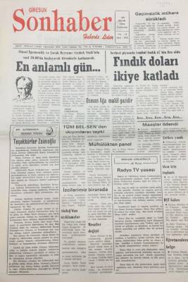 Giresun Son Haber Gazetesi 23 Nisan 1994 Fındık Doları İkiye Katladı GZ14140 - 1