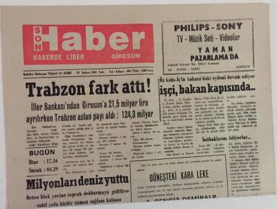 Giresun Son Haber Gazetesi 23 Şubat 1993 - Öz -Gıda - İşin Ankaradaki Eylemi Devam Ediyor ,İşçi Bakan Kapısında GZ18338 - 1