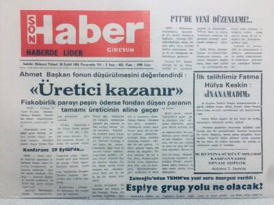 Giresun Son Haber Gazetesi 24 Eylül 1992 - Üretici Kazanır GZ40832 - 1