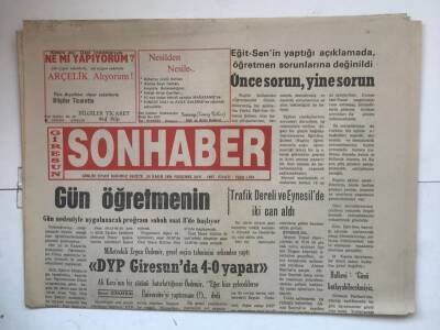 Giresun Son Haber Gazetesi 24 Kasım 1994 - Şebinkarahisarda Polisi Dövdüler GZ7382 - 1