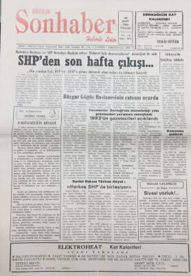 Giresun Son Haber Gazetesi 24 Mart 1994 Giresunsporda Sert Tedbirler Alındı GZ14164 - 1