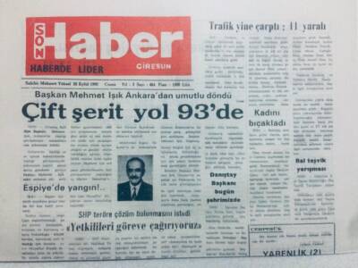 Giresun Son Haber Gazetesi 25 Eylül 1992 - Üretici Kan Ağlıyor GZ40833 - 1