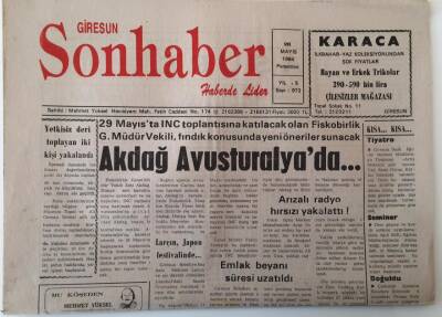 Giresun Son Haber Gazetesi 26 Mayıs 1994 - Aksu Festivalinde Halk Yerine Belediyeciler Eğlendi , FKB Müdürlüğü Akdağ Avusturalyada GZ18302 - 1