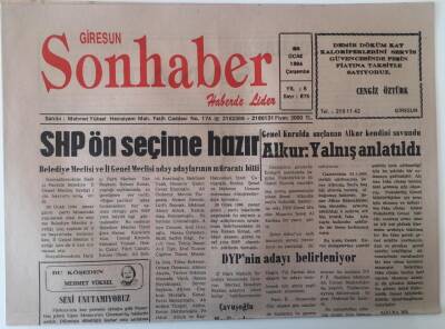 Giresun Son Haber Gazetesi 26 Ocak 1994 - SHP Ön Seçime Hazır GZ18194 - 1