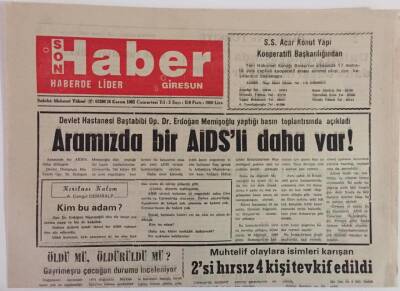 Giresun Son Haber Gazetesi 28 Kasım 1992 - Gedikkaya Pazar İstiyor , Sigara Ve Alkol İçin Panel GZ18348 - 1