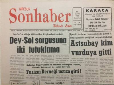 Giresun Son Haber Gazetesi 28 Mayıs 1994 - Dev-Sol Sorgusuna İki Tutuklama GZ34889 - 1