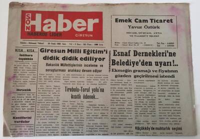 Giresun Son Haber Gazetesi - 28 Ocak 1992 - Giresun Milli Eğitimi Didik Didik Ediliyor - GZ43830 - 2