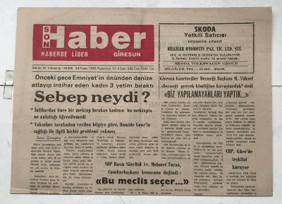 Giresun Son Haber Gazetesi 29 Nisan 1993 - Bu Meclis Seçer GZ7506 - 1