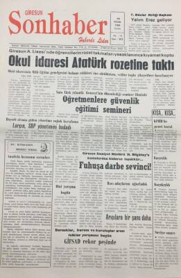 Giresun Son Haber Gazetesi 29 Nisan 1994 Giresun A.Lisesi Atatürk Rozetine Taktı Veliler Toplu Şikayete Hazırlanıyor GZ14145 - 1
