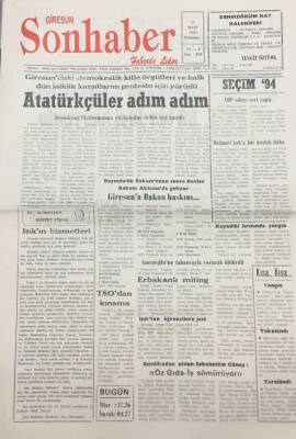 Giresun Son Haber Gazetesi 3 Mart 1994 Giresuna Bakan Baskını GZ14154 - 1