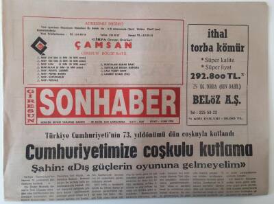 Giresun Son Haber Gazetesi 30 Ekim 1996 - Cumhuriyetin 73.Yıldönümü Dün Coşkuyla Kutlandı GZ18230 - 1