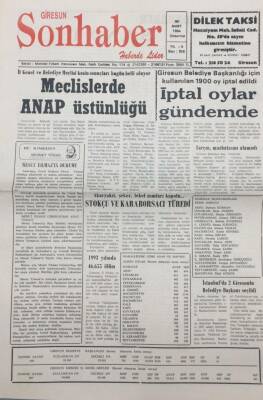 Giresun Son Haber Gazetesi 30 Mart 1994 Larçın, Mazbatasını Alamadı GZ14169 - 1