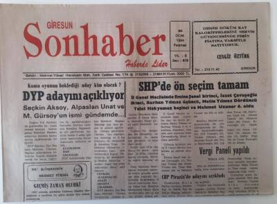 Giresun Son Haber Gazetesi 30 Ocak 1994 - Giresun Eğitim Vakfı Ankarada Şubesi Oluşuyor GZ18196 - 1