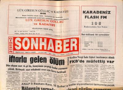 Giresun Son Haber Gazetesi 30 Ocak 1996 - FKBde Müfettiş Var GZ108246 - 1