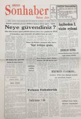 Giresun Son Haber Gazetesi 31 Temmuz 1993 Osman Ağa Dizisi Yönetmeninin Giresunda Hayal Kırıklığı GZ14107 - 1