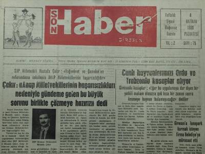 Giresun Son Haber Gazetesi 4 Haziran 1990-ÇakırAnap Milletvekillerinin Başarısızlıkları Nedeniyle Gündeme Gelen Bu Büyük Sorunu Birlikte Çözmeye Hazırız Dedi - GZ14067 - 1