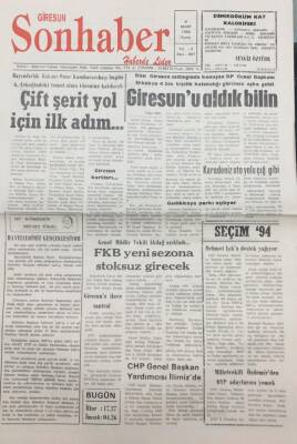 Giresun Son Haber Gazetesi 4 Mart 1994 4 Bin Kişilik Kalabalık Karşısında Erbakan Giresunu Aldık Bilin GZ14155 - 1