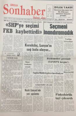 Giresun Son Haber Gazetesi 4 Nisan 1994 Köyhizmetleri Gecesinde ANAP-DYPli Kavgası GZ14116 - 1