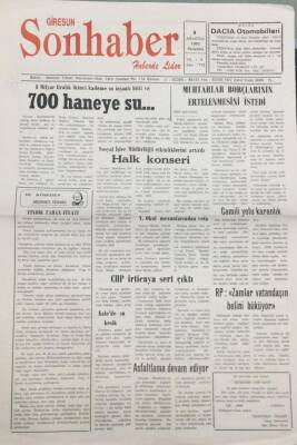 Giresun Son Haber Gazetesi 5 Ağustos 1993 CHP İrticaya Sert Çıktı GZ14108 - 1