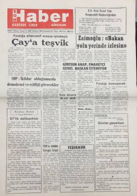 Giresun Son Haber Gazetesi 5 Ağustos 1993 CHP İrticaya Sert Çıktı GZ14109 - 1
