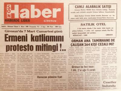 Giresun Son Haber Gazetesi 5 Mart 1992 - Ermeni Katliamını Protesto Mitingi GZ38694 - 1