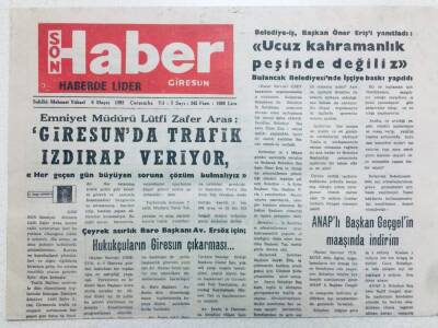 Giresun Son Haber Gazetesi 6 Mayıs 1992 - Giresunda Trafik Izdırap Veriyor GZ41040 - 1