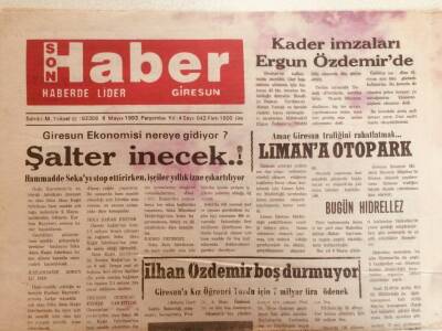 Giresun Son Haber Gazetesi 6 Mayıs 1993 - Limana Otopark GZ38703 - 1