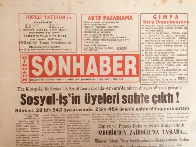 Giresun Son Haber Gazetesi 7 Aralık 1994 - Sosyal İşin Üyeleri Sahte Çıktı GZ38698 - 1