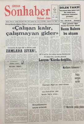 Giresun Son Haber Gazetesi 8 Nisan 1994 Belediye Başkanı Larçın Çalışan Kalır Çalışmayan Gider GZ14120 - 1
